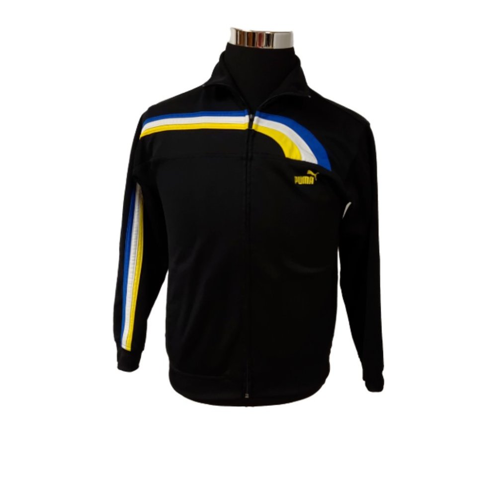 PUMA Boys Large Black Long Sleeve Full Zip Cotton Polyester Track Jacket